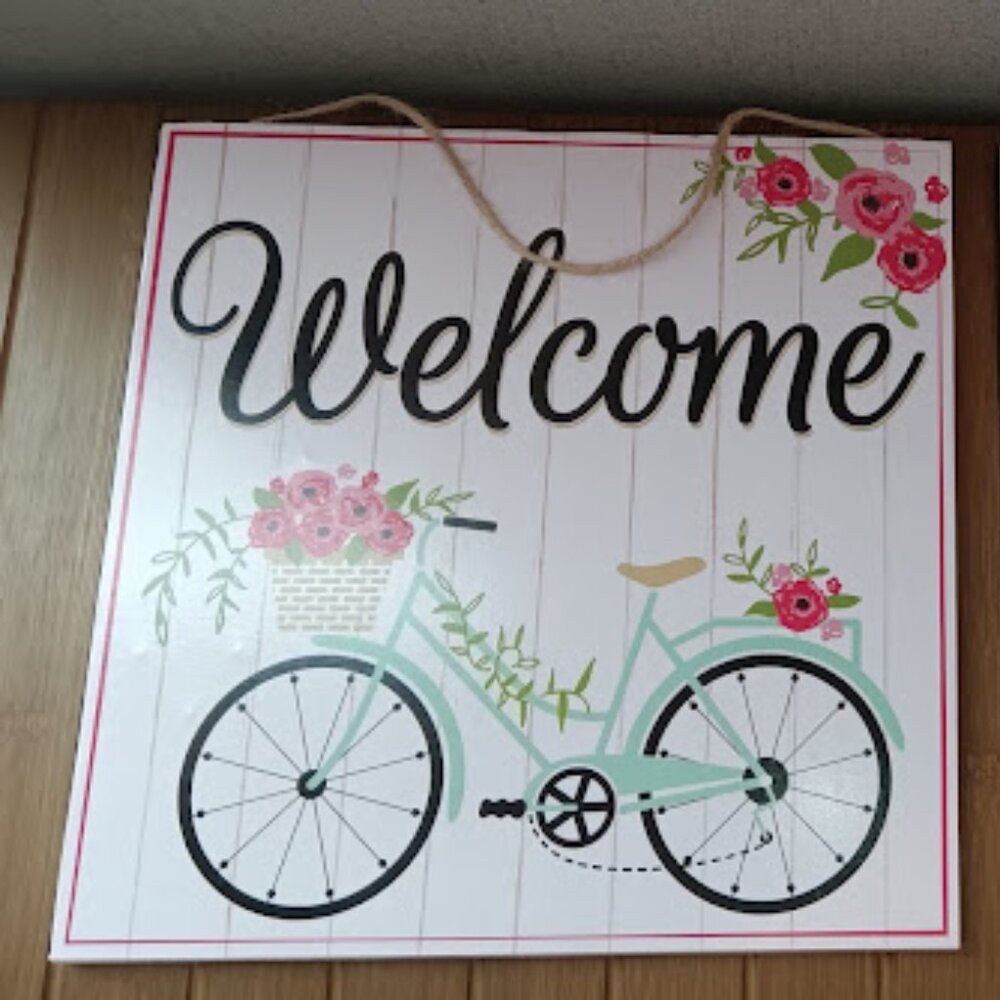 Welcome Enjoy The Ride 10" x 10" Wall Hanging Cottage Flower Room Decor Rental